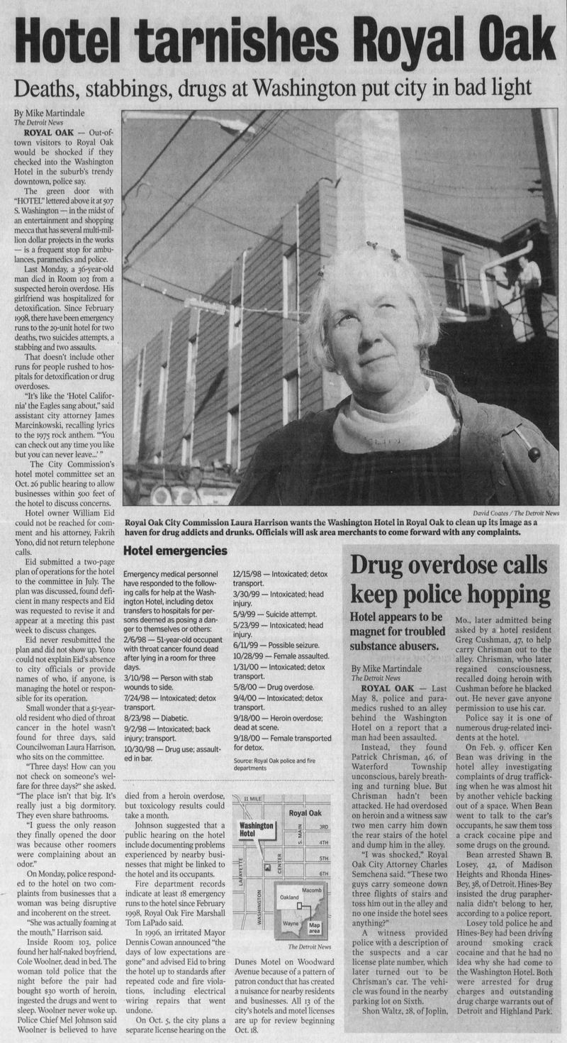 Washington Hotel - Sep 24 2000 Article On Hotel Issues